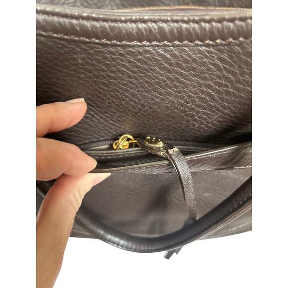 Cole Haan Pebbled Brown Leather Large Tote Top Handle Shoulder Bag - Picture 4 of 10